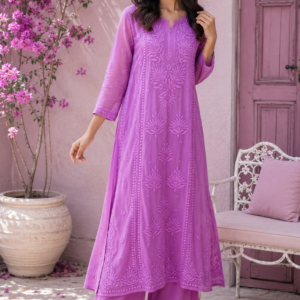 Lavender Embroidered Kurti