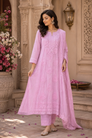 Blush Pink Embroidered Kurti