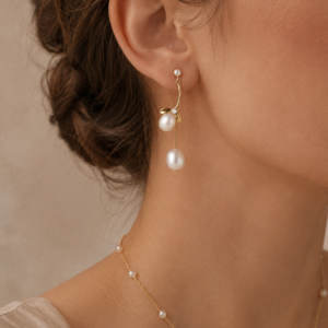 Floral Pearl Drop Earrings