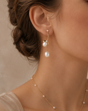 Floral Pearl Drop Earrings