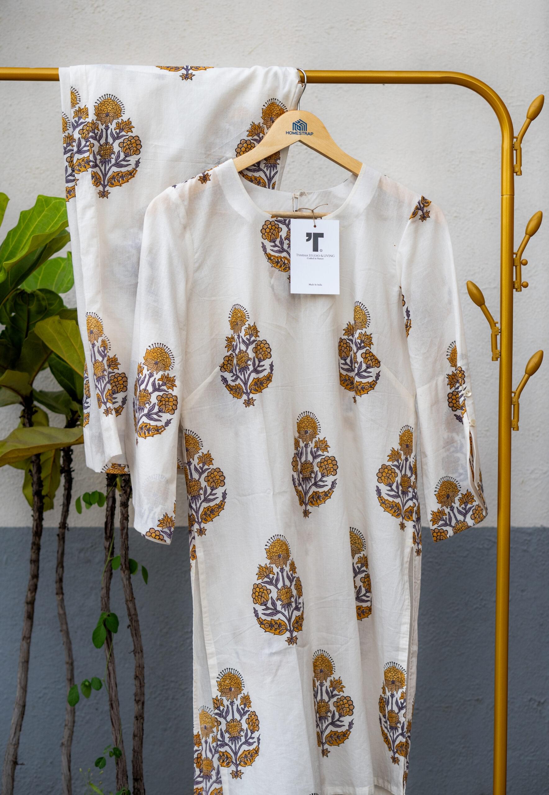 Ivory Floral Printed Co-ord sets